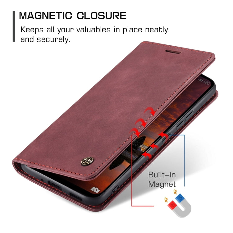For Xiaomi Redmi Note 13 Pro 4G CaseMe 013 Multifunctional Horizontal Flip Leather Phone Case(Wine Red) by CaseMe