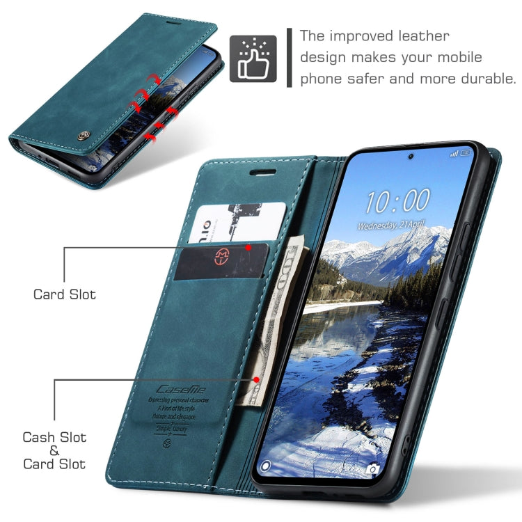 For Xiaomi Redmi Note 13 Pro 4G CaseMe 013 Multifunctional Horizontal Flip Leather Phone Case(Blue) by CaseMe