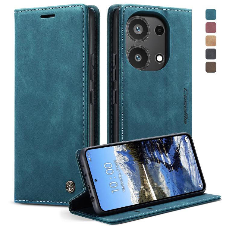 For Xiaomi Redmi Note 13 Pro 4G CaseMe 013 Multifunctional Horizontal Flip Leather Phone Case(Blue) by CaseMe