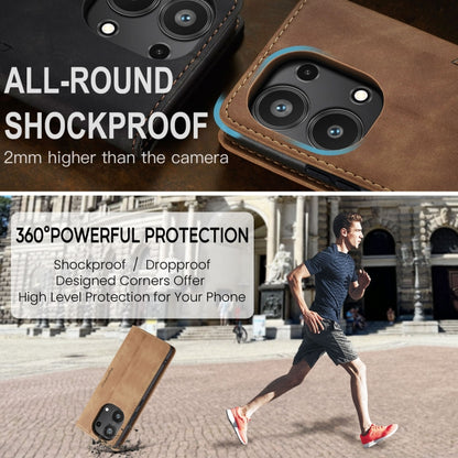 For Xiaomi Redmi Note 13 Pro 4G CaseMe 013 Multifunctional Horizontal Flip Leather Phone Case(Brown) by CaseMe