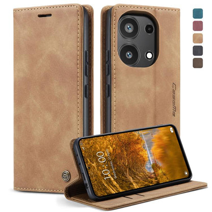 For Xiaomi Redmi Note 13 Pro 4G CaseMe 013 Multifunctional Horizontal Flip Leather Phone Case(Brown) by CaseMe
