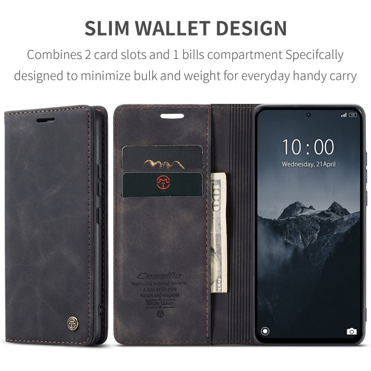 For Xiaomi Redmi Note 13 Pro 4G CaseMe 013 Multifunctional Horizontal Flip Leather Phone Case(Black) by CaseMe