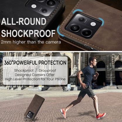 For Xiaomi Redmi Note 13 Pro 5G CaseMe 013 Multifunctional Horizontal Flip Leather Phone Case(Coffee) by CaseMe