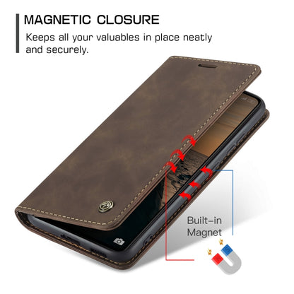 For Xiaomi Redmi Note 13 Pro 5G CaseMe 013 Multifunctional Horizontal Flip Leather Phone Case(Coffee) by CaseMe