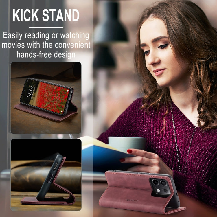 For Xiaomi Redmi Note 13 Pro 5G CaseMe 013 Multifunctional Horizontal Flip Leather Phone Case(Wine Red) by CaseMe