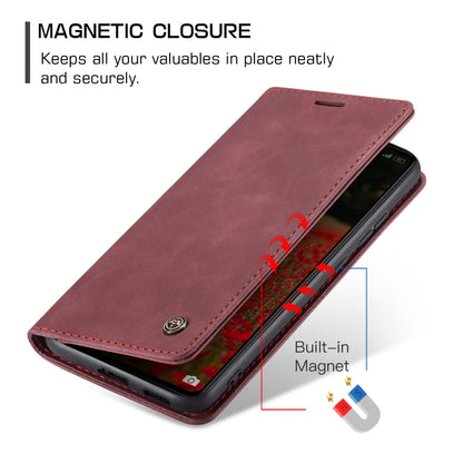 For Xiaomi Redmi Note 13 Pro 5G CaseMe 013 Multifunctional Horizontal Flip Leather Phone Case(Wine Red) by CaseMe