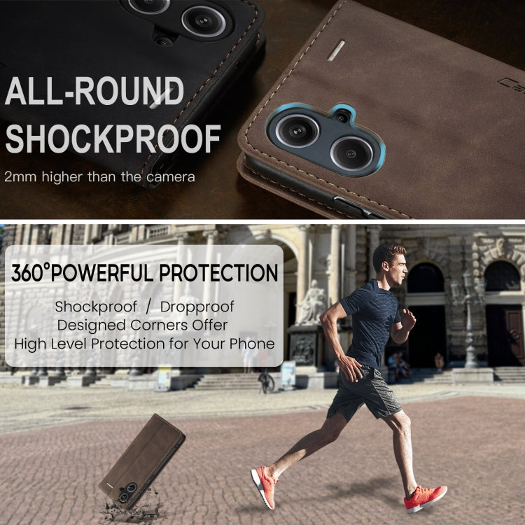 For Xiaomi Redmi Note 13 Pro+ CaseMe 013 Multifunctional Horizontal Flip Leather Phone Case(Coffee) by CaseMe