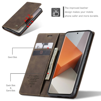 For Xiaomi Redmi Note 13 Pro+ CaseMe 013 Multifunctional Horizontal Flip Leather Phone Case(Coffee) by CaseMe