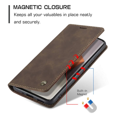 For Xiaomi Redmi Note 13 Pro+ CaseMe 013 Multifunctional Horizontal Flip Leather Phone Case(Coffee) by CaseMe