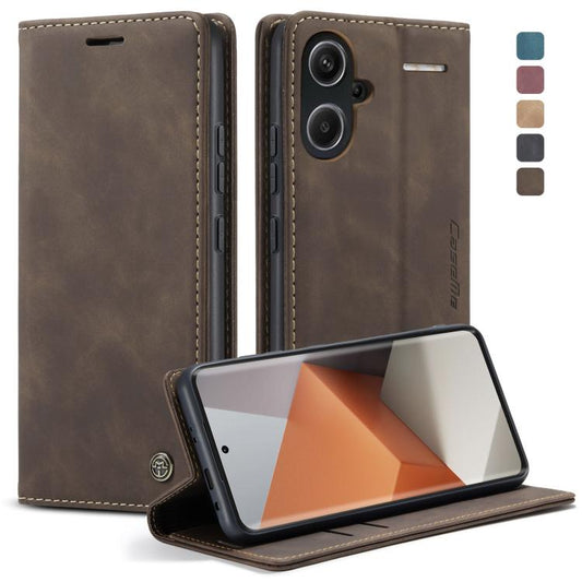 For Xiaomi Redmi Note 13 Pro+ CaseMe 013 Multifunctional Horizontal Flip Leather Phone Case(Coffee) by CaseMe
