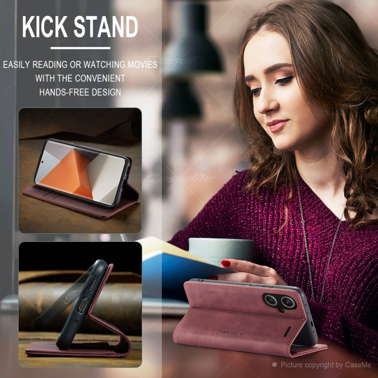 For Xiaomi Redmi Note 13 Pro+ CaseMe 013 Multifunctional Horizontal Flip Leather Phone Case(Wine Red) - Xiaomi Cases by CaseMe | Online Shopping UK | buy2fix