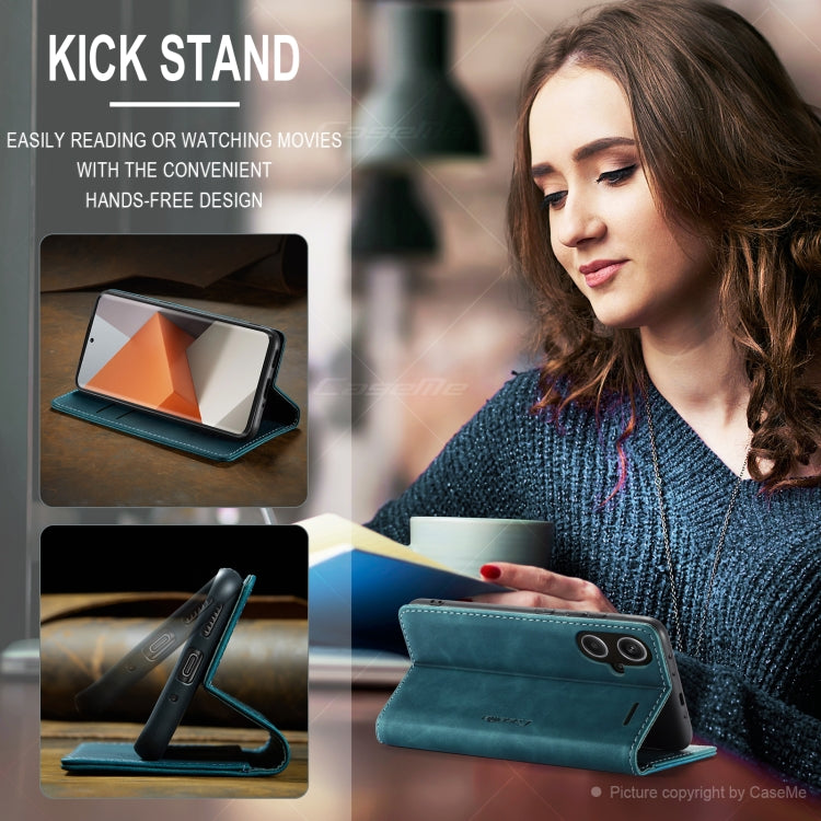 For Xiaomi Redmi Note 13 Pro+ CaseMe 013 Multifunctional Horizontal Flip Leather Phone Case(Blue) by CaseMe