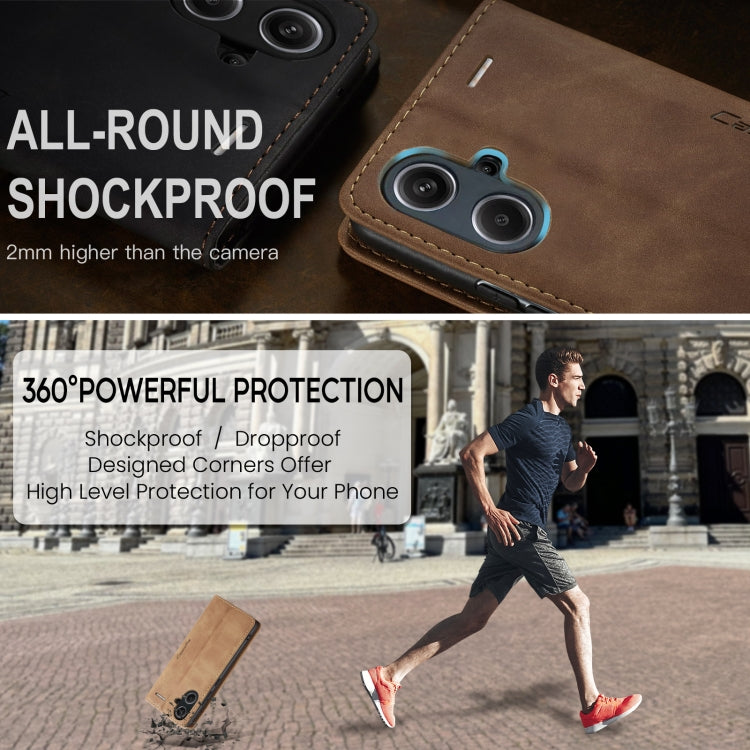 For Xiaomi Redmi Note 13 Pro+ CaseMe 013 Multifunctional Horizontal Flip Leather Phone Case(Brown) by CaseMe