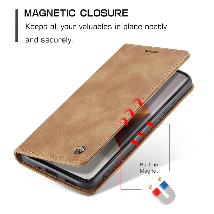 For Xiaomi Redmi Note 13 Pro+ CaseMe 013 Multifunctional Horizontal Flip Leather Phone Case(Brown) by CaseMe