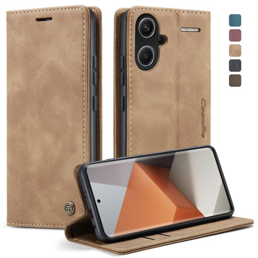 For Xiaomi Redmi Note 13 Pro+ CaseMe 013 Multifunctional Horizontal Flip Leather Phone Case(Brown) by CaseMe