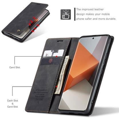 For Xiaomi Redmi Note 13 Pro+ CaseMe 013 Multifunctional Horizontal Flip Leather Phone Case(Black) - Xiaomi Cases by CaseMe | Online Shopping UK | buy2fix