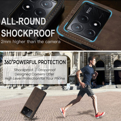 For Xiaomi Poco X6 Pro CaseMe 013 Multifunctional Horizontal Flip Leather Phone Case(Coffee) by CaseMe