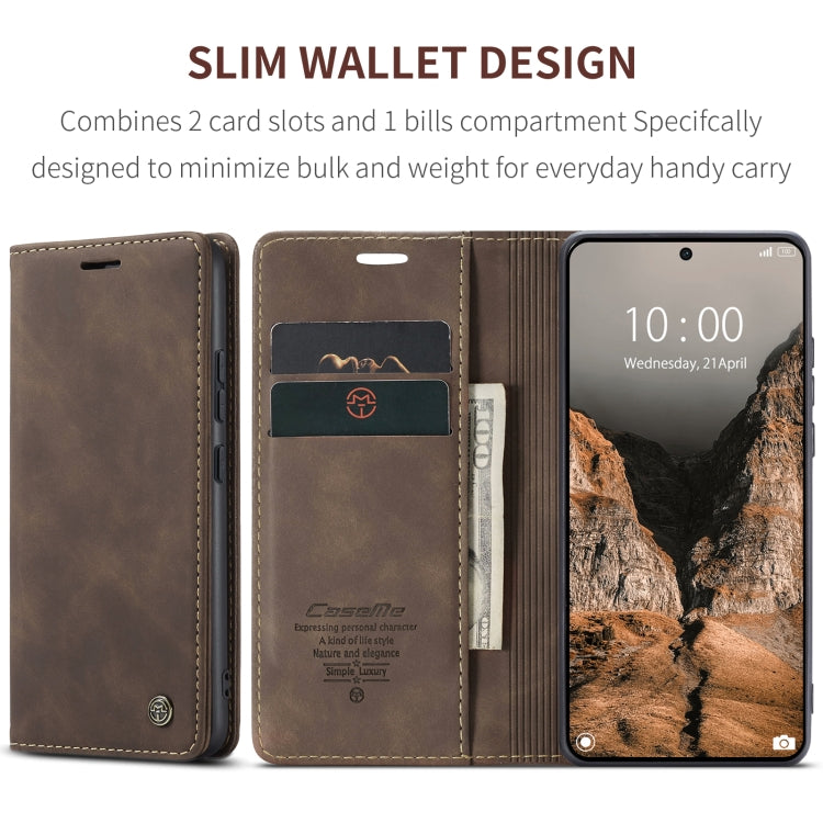 For Xiaomi Poco X6 Pro CaseMe 013 Multifunctional Horizontal Flip Leather Phone Case(Coffee) by CaseMe