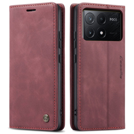 For Xiaomi Poco X6 Pro CaseMe 013 Multifunctional Horizontal Flip Leather Phone Case(Wine Red) by CaseMe