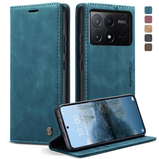For Xiaomi Poco X6 Pro CaseMe 013 Multifunctional Horizontal Flip Leather Phone Case(Blue) by CaseMe