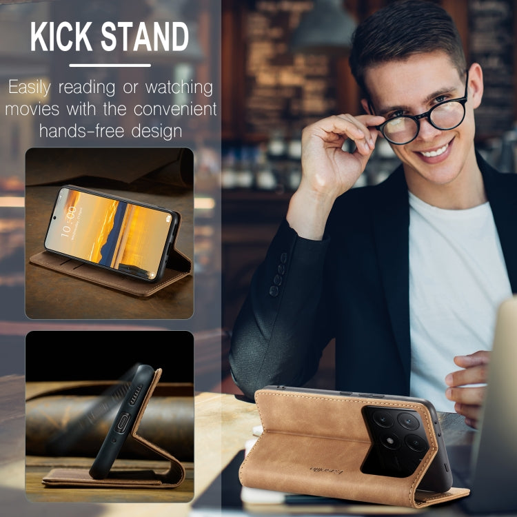 For Xiaomi Poco X6 Pro CaseMe 013 Multifunctional Horizontal Flip Leather Phone Case(Brown) by CaseMe