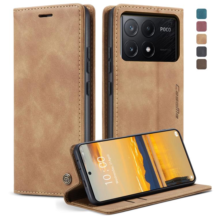 For Xiaomi Poco X6 Pro CaseMe 013 Multifunctional Horizontal Flip Leather Phone Case(Brown) by CaseMe