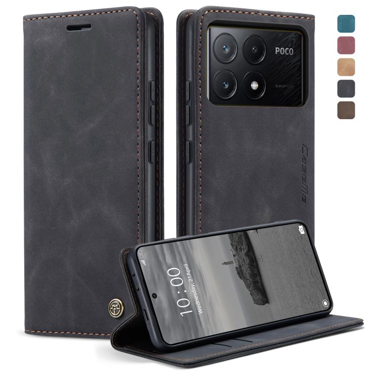 For Xiaomi Poco X6 Pro CaseMe 013 Multifunctional Horizontal Flip Leather Phone Case(Black) by CaseMe