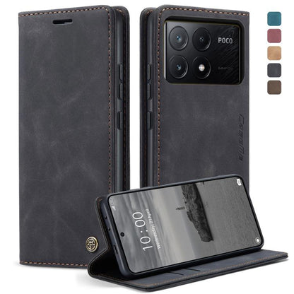For Xiaomi Poco X6 Pro CaseMe 013 Multifunctional Horizontal Flip Leather Phone Case(Black) by CaseMe