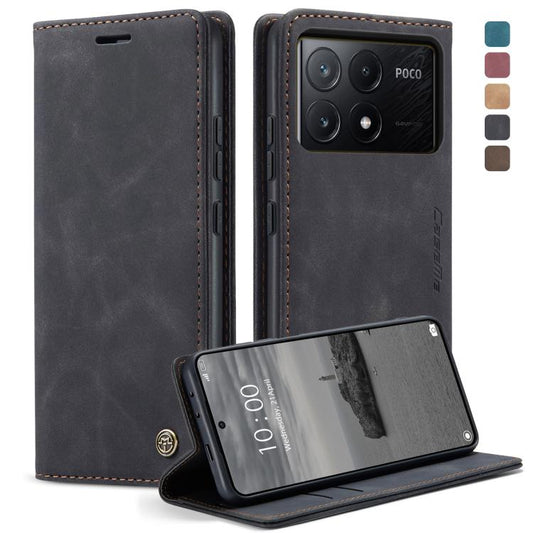 For Xiaomi Poco X6 Pro CaseMe 013 Multifunctional Horizontal Flip Leather Phone Case(Black) by CaseMe
