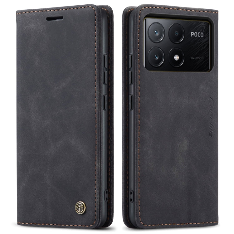 For Xiaomi Poco X6 Pro CaseMe 013 Multifunctional Horizontal Flip Leather Phone Case(Black) by CaseMe