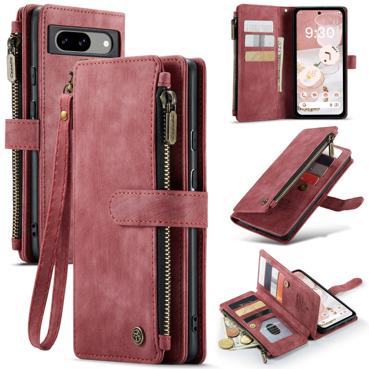 For Google Pixel 8a CaseMe C30 Multifunctional Leather Phone Case(Red) by CaseMe