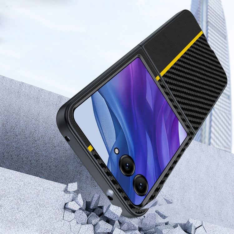 For Motorola Razr 50 Ultra Ultra-thin Carbon Fiber Texture Printing Phone Case(Black) by buy2fix