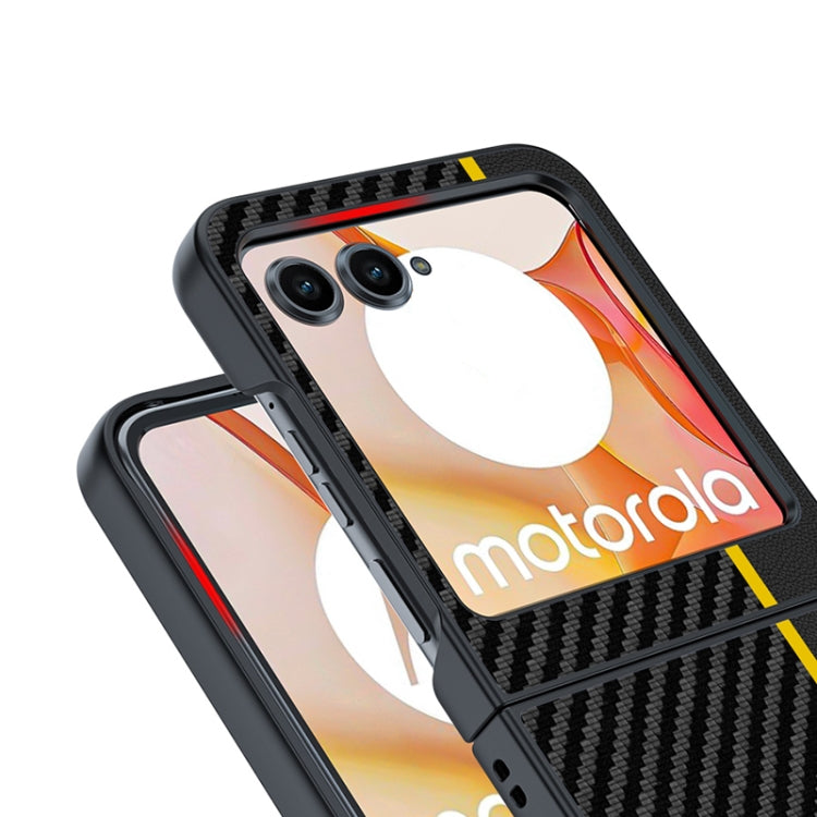 For Motorola Razr 50 / Razr 60 Ultra-thin Carbon Fiber Texture Printing Phone Case(Black Red) by buy2fix