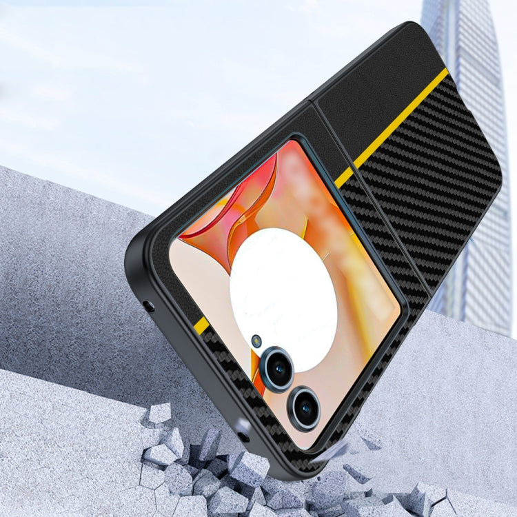 For Motorola Razr 50 / Razr 60 Ultra-thin Carbon Fiber Texture Printing Phone Case(Black Red) by buy2fix