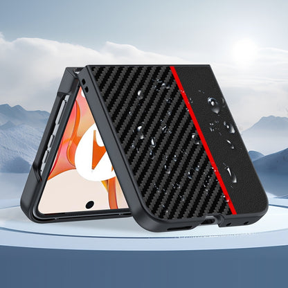 For Motorola Razr 50 / Razr 60 Ultra-thin Carbon Fiber Texture Printing Phone Case(Black Yellow) by buy2fix