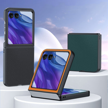 For Motorola Razr 50 Ultra Ultra-thin Plain Skin Leather Phone Case(Green) by buy2fix