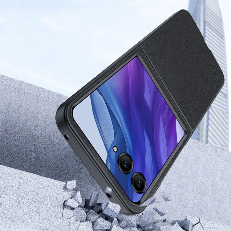 For Motorola Razr 50 Ultra Ultra-thin Plain Skin Leather Phone Case(Orange) by buy2fix