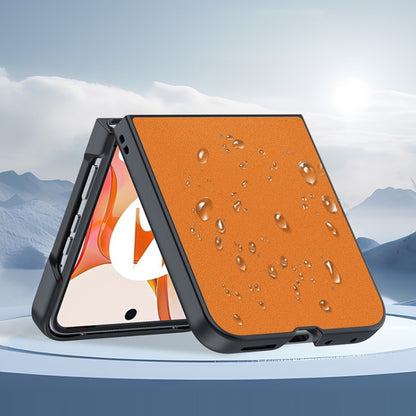 For Motorola Razr 50 / Razr 60 Ultra-thin Plain Skin Leather Phone Case(Orange) by buy2fix