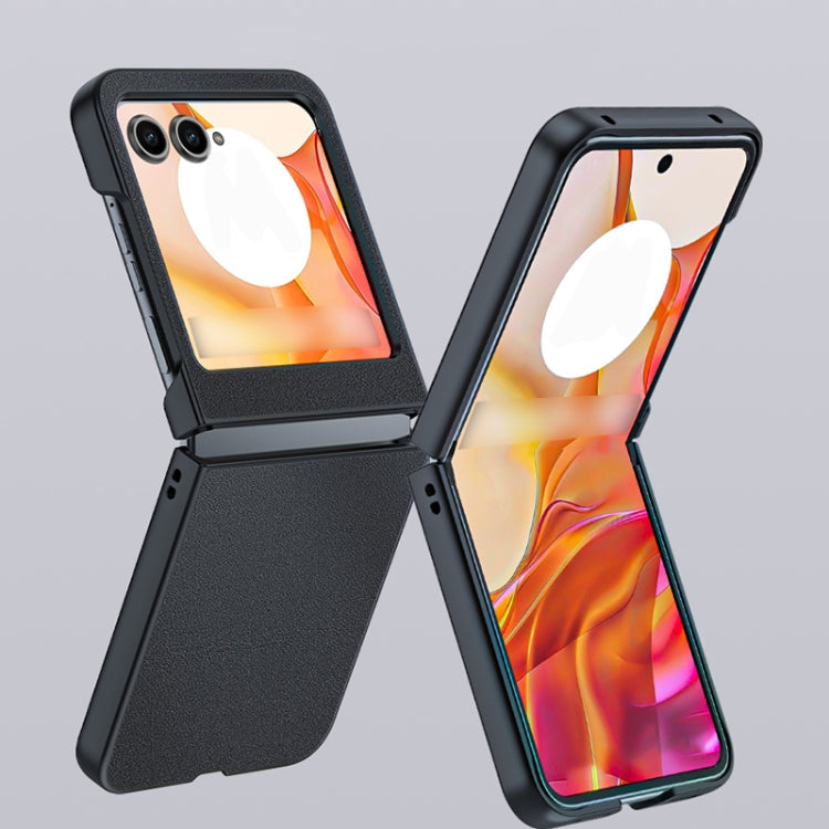 For Motorola Razr 50 / Razr 60 Ultra-thin Plain Skin Leather Phone Case(Orange) by buy2fix