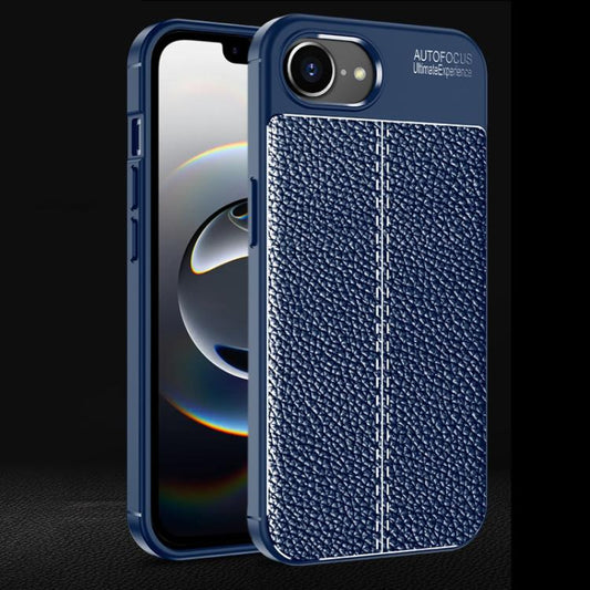 For iPhone 16e Litchi Texture Shockproof TPU Phone Case(Blue) by buy2fix