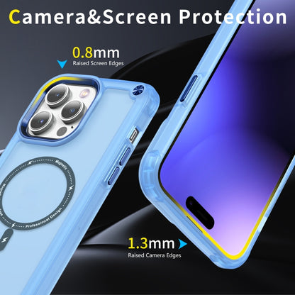 For iPhone 14 Plus Skin Feel TPU + PC MagSafe Magnetic Phone Case(Transparent Blue) - iPhone 14 Plus Cases by buy2fix | Online Shopping UK | buy2fix