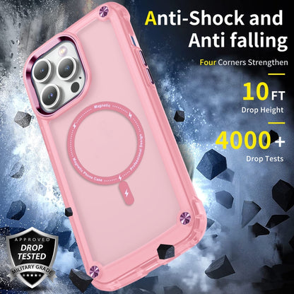 For iPhone 14 Pro Skin Feel TPU + PC MagSafe Magnetic Phone Case(Transparent Pink) - iPhone 14 Pro Cases by buy2fix | Online Shopping UK | buy2fix