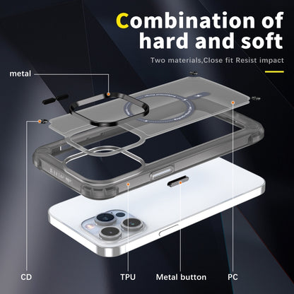 For iPhone 14 Pro Max Skin Feel TPU + PC MagSafe Magnetic Phone Case(Transparent Black) - iPhone 14 Pro Max Cases by buy2fix | Online Shopping UK | buy2fix