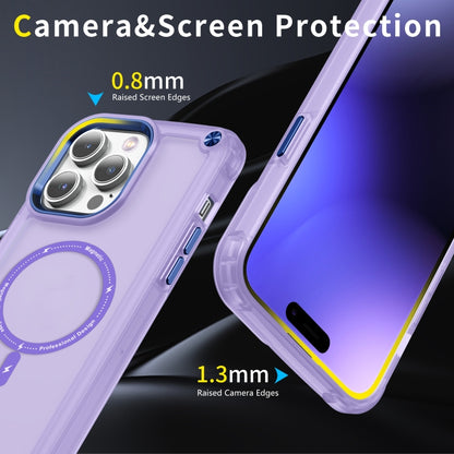 For iPhone 13 Pro Skin Feel TPU + PC MagSafe Magnetic Phone Case(Transparent Purple) - iPhone 13 Pro Cases by buy2fix | Online Shopping UK | buy2fix