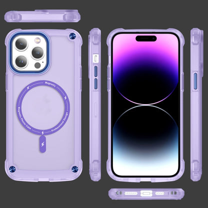 For iPhone 13 Pro Skin Feel TPU + PC MagSafe Magnetic Phone Case(Transparent Purple) - iPhone 13 Pro Cases by buy2fix | Online Shopping UK | buy2fix