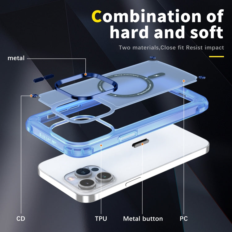 For iPhone 15 Pro Skin Feel TPU + PC MagSafe Magnetic Phone Case(Transparent Blue) - iPhone 15 Pro Cases by buy2fix | Online Shopping UK | buy2fix