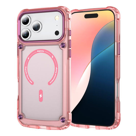 For iPhone 17 Pro Skin Feel TPU + PC MagSafe Magnetic Phone Case(Transparent Pink) - iPhone 17 Pro Cases by buy2fix | Online Shopping UK | buy2fix