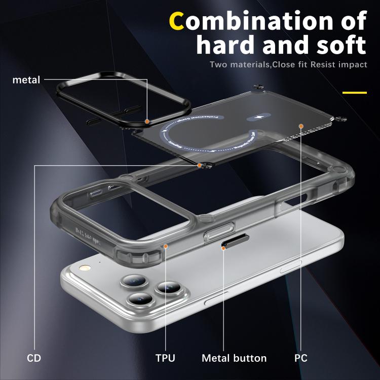 For iPhone 17 Pro Skin Feel TPU + PC MagSafe Magnetic Phone Case(Transparent Black) - iPhone 17 Pro Cases by buy2fix | Online Shopping UK | buy2fix