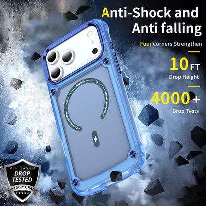 For iPhone 17 Pro Skin Feel TPU + PC MagSafe Magnetic Phone Case(Transparent Blue) - iPhone 17 Pro Cases by buy2fix | Online Shopping UK | buy2fix