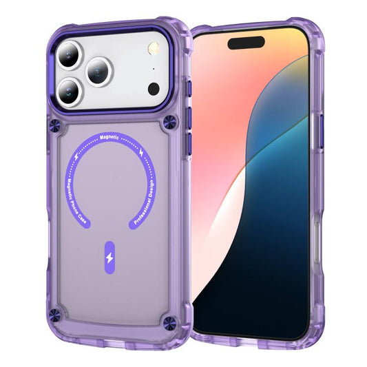 For iPhone 17 Pro Skin Feel TPU + PC MagSafe Magnetic Phone Case(Transparent Purple) - iPhone 17 Pro Cases by buy2fix | Online Shopping UK | buy2fix